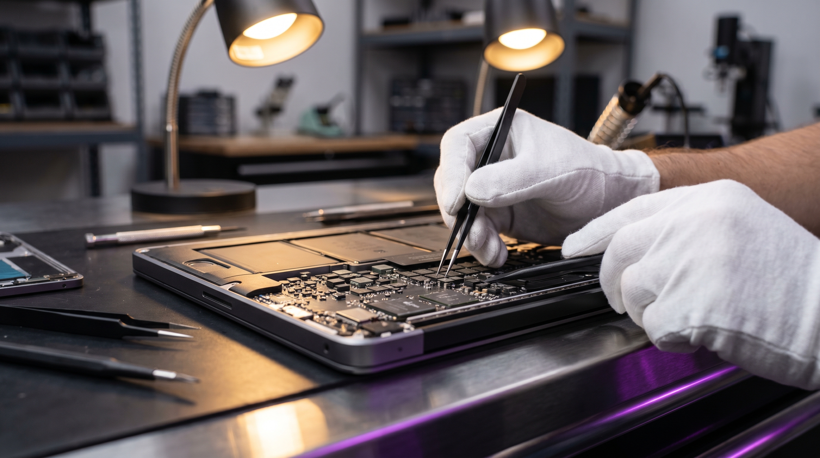 Laptop repair in progress